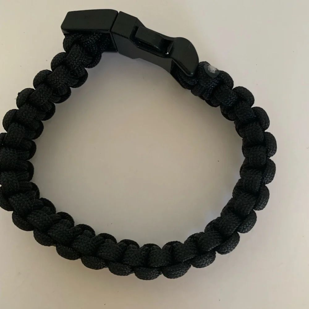 Black Paracord Sports Bracelet Braided Cord Boys Survival Rope Bracelet Stylish